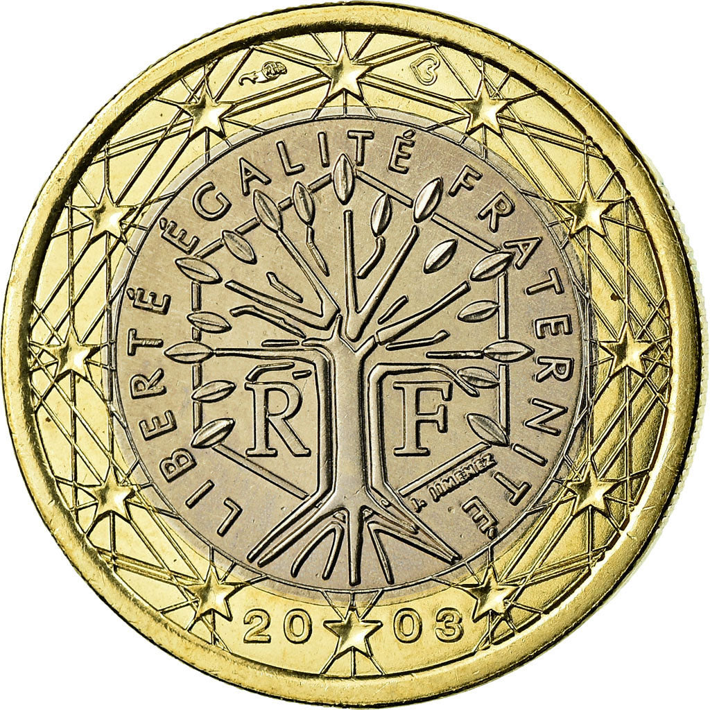 France, Euro, 2003, MS(63), Bi-Metallic, KM:1288