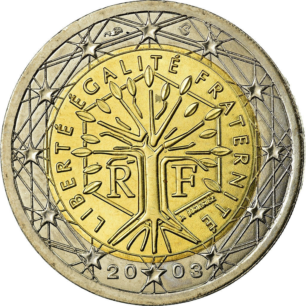 France, 2 Euro, 2003, MS(63), Bi-Metallic, KM:1289