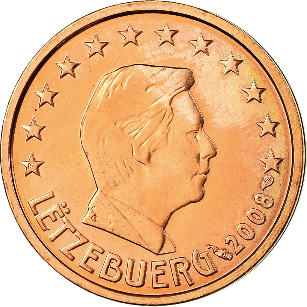 Luxembourg, 2 Euro Cent, 2008, MS(63), Copper Plated Steel, KM:76