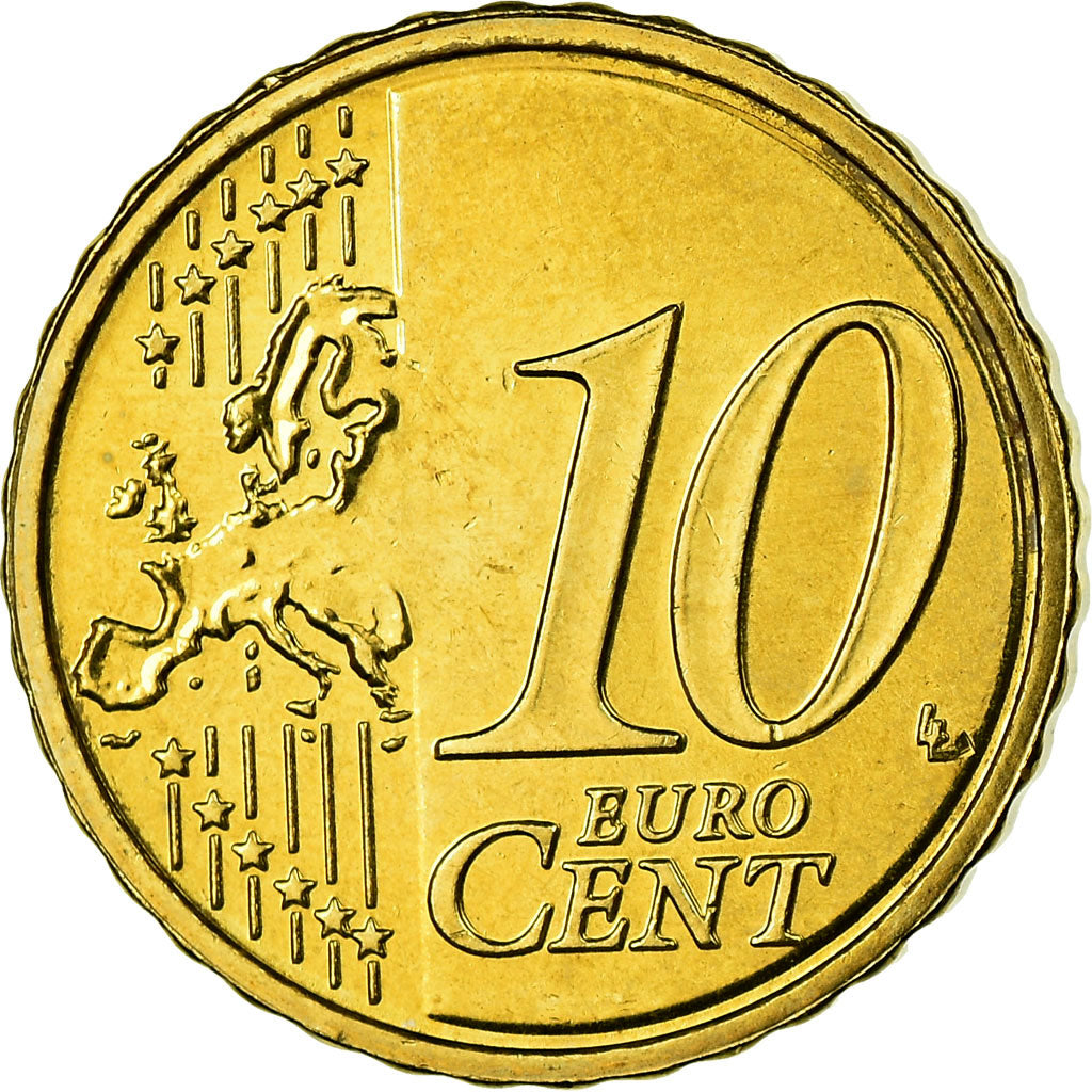 IRELAND REPUBLIC, 10 Euro Cent, 2007, MS(63), Brass, KM:47