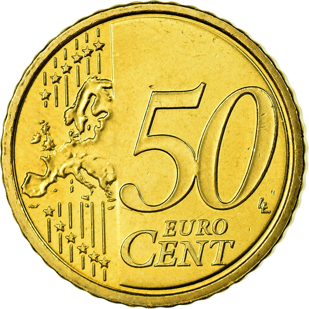 IRELAND REPUBLIC, 50 Euro Cent, 2008, MS(63), Brass, KM:49