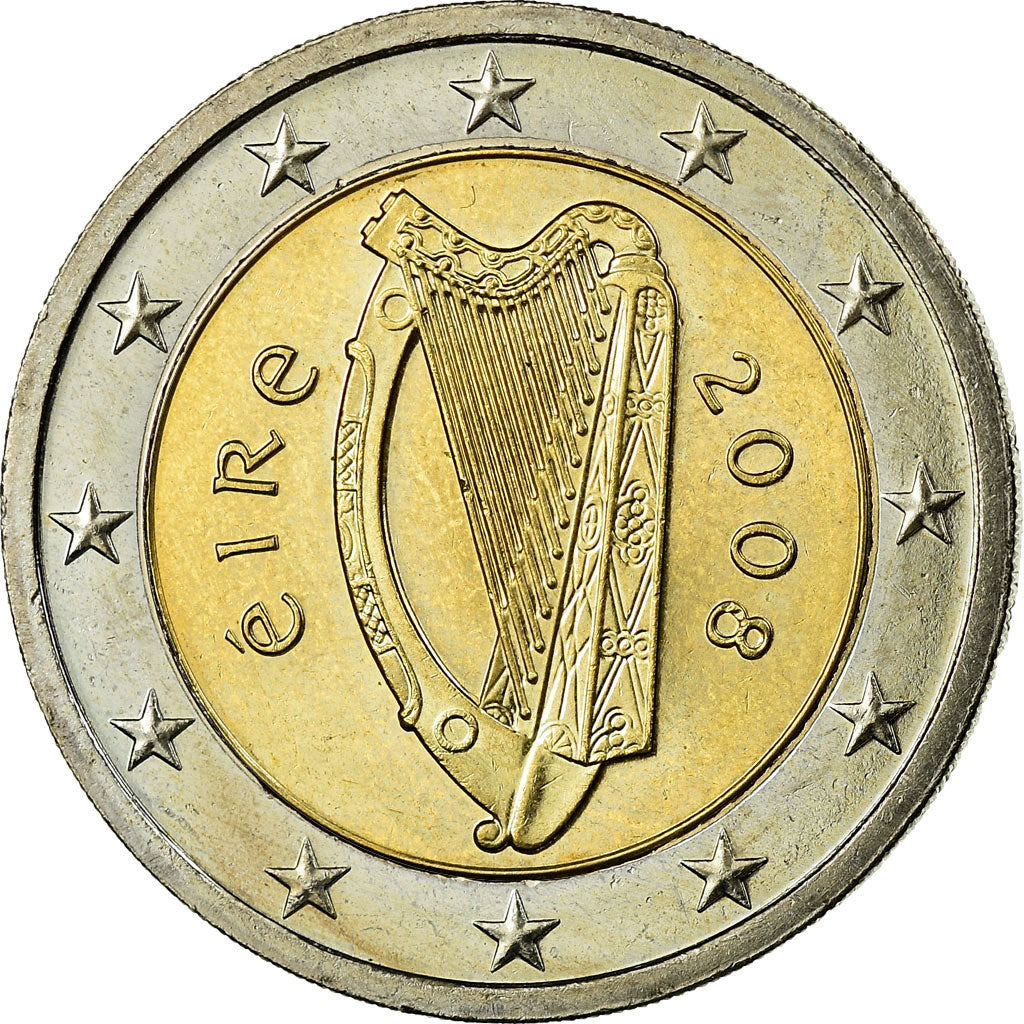 IRELAND REPUBLIC, 2 Euro, 2008, MS(63), Bi-Metallic, KM:51