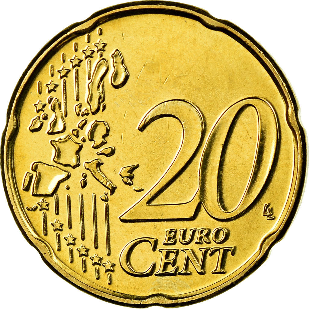 Belgium, 20 Euro Cent, 2005, MS(65-70), Brass, KM:228