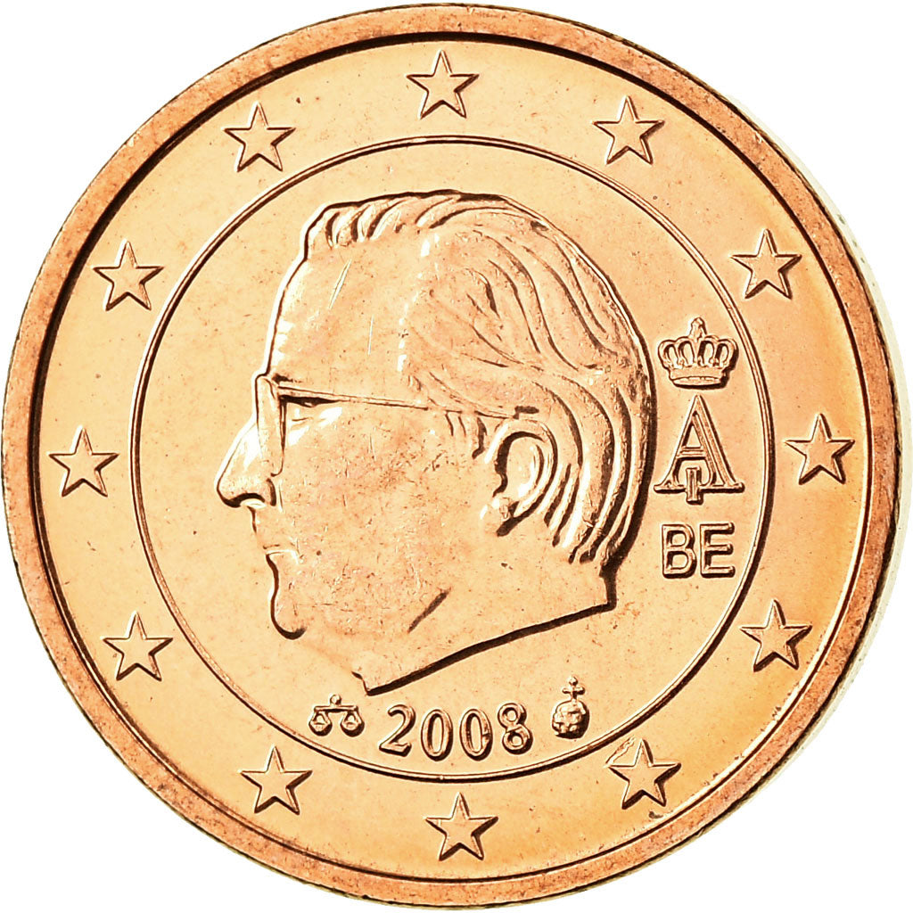 Belgium, Euro Cent, 2008, MS(65-70), Copper Plated Steel, KM:274