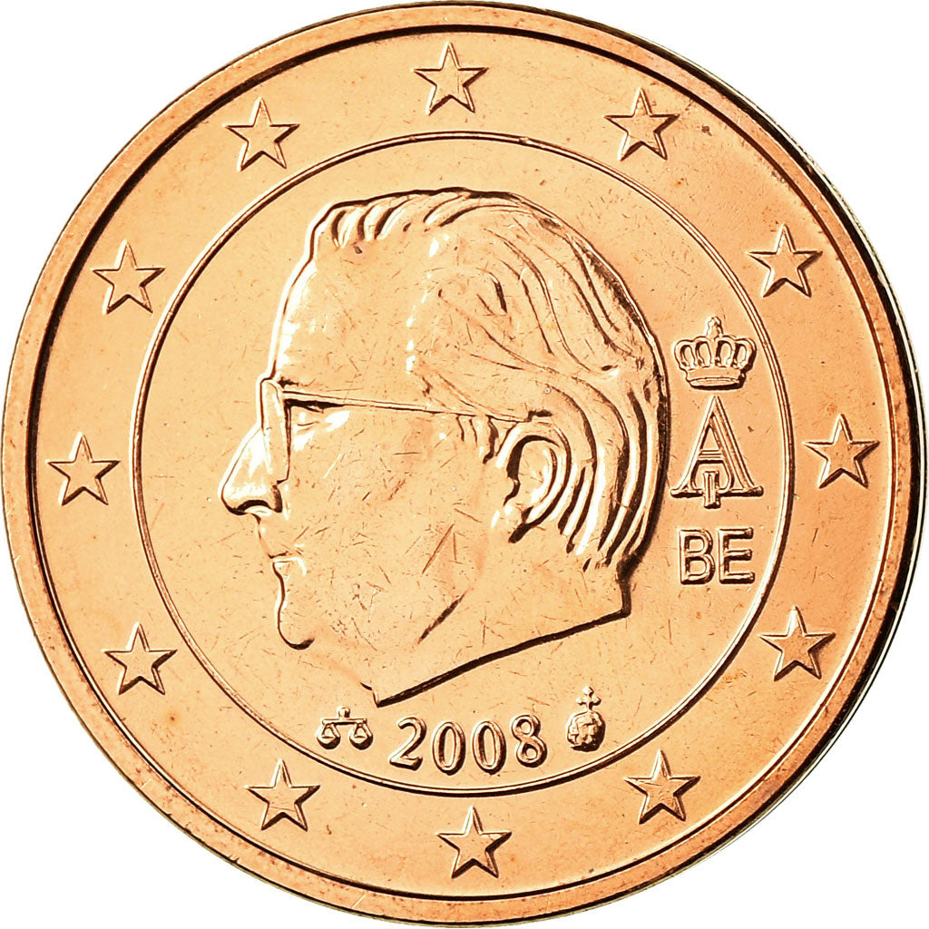 Belgio, 2 Euro Cent, 2008, FDC, Acciaio placcato rame, KM:275