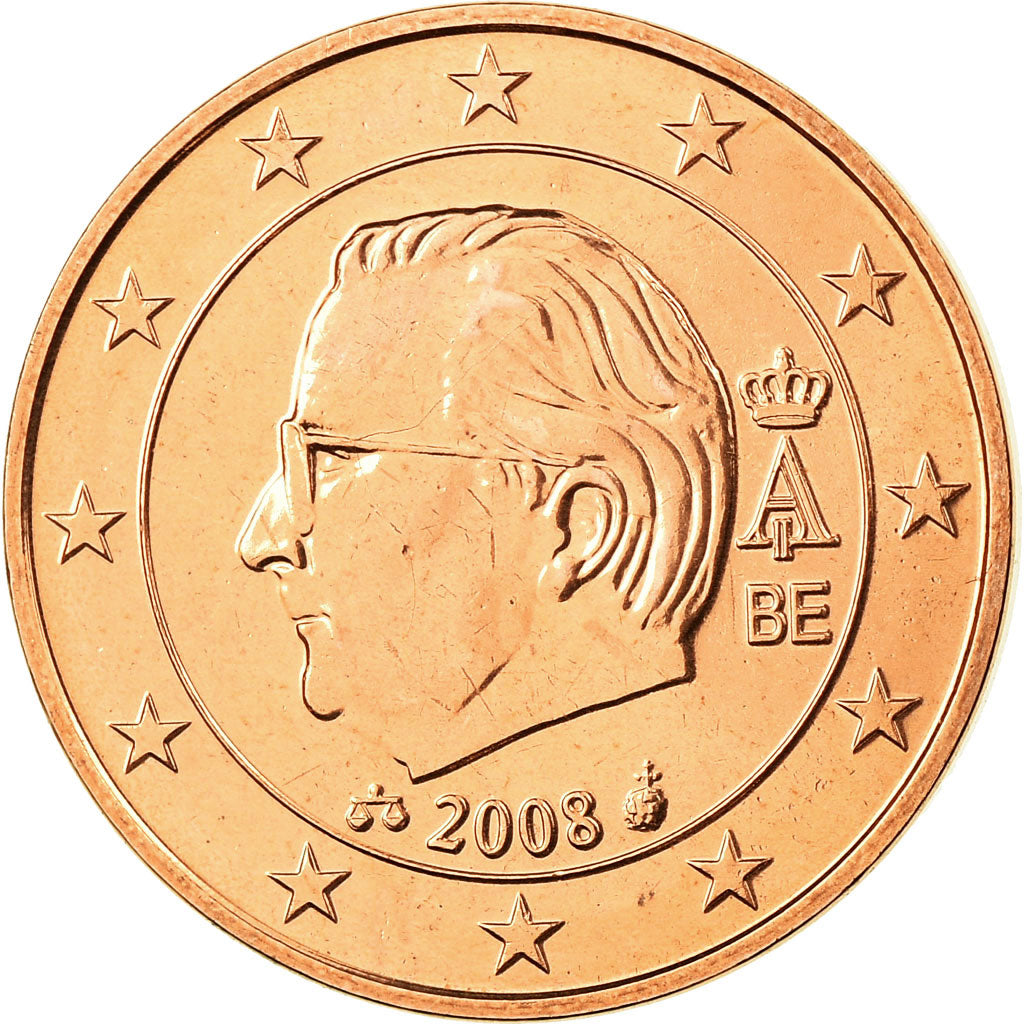 Belgium, 5 Euro Cent, 2008, MS(65-70), Copper Plated Steel, KM:276