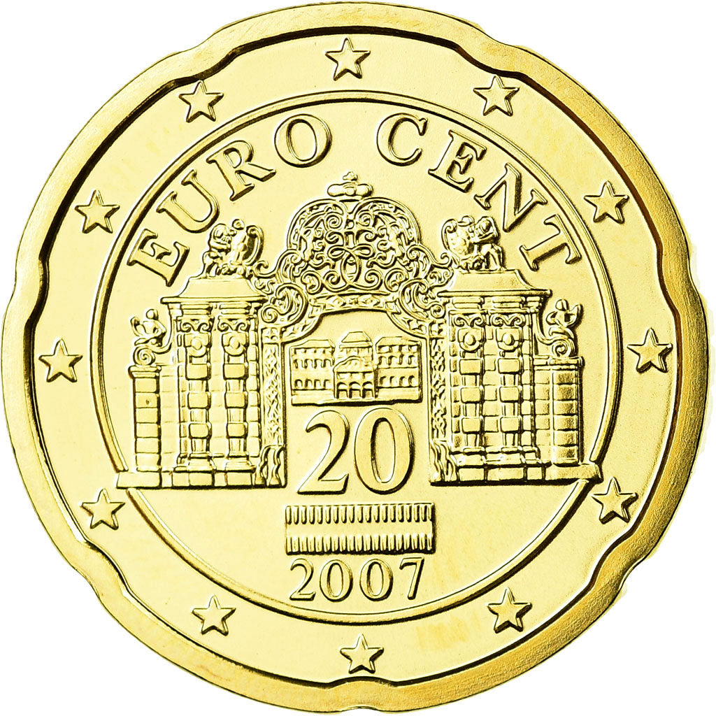 Austria, 20 Euro Cent, 2007, FDC, Ottone, KM:3086