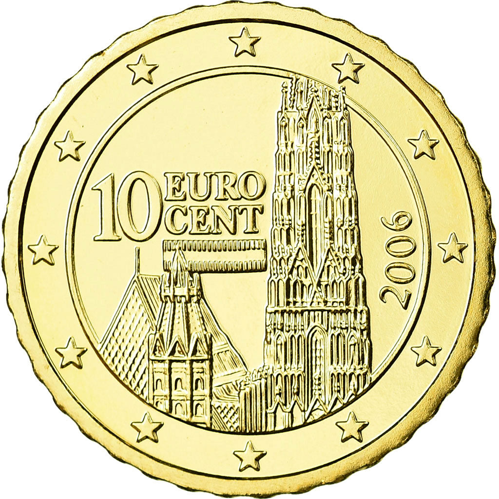 Austria, 10 Euro Cent, 2006, FDC, Latón, KM:3085