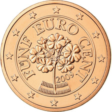 Österreich, 5 Euro Cent, 2009, STGL, Copper Plated Steel, KM:3084