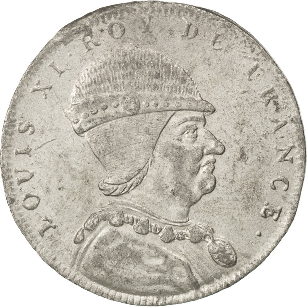 FRANCE, History, Louis XI, Medal, AU(50-53), Tin, 32, 9.60