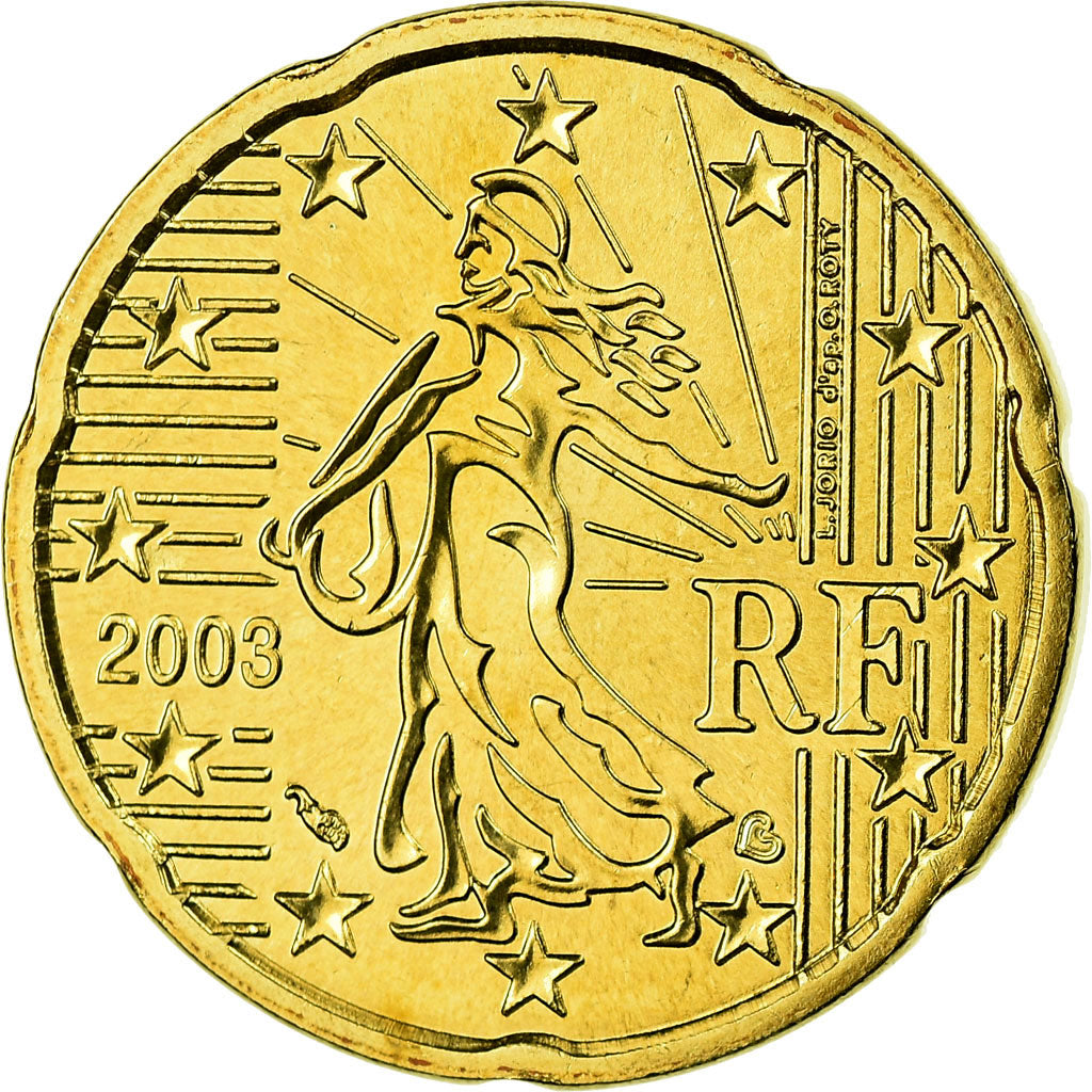 Frankreich, 20 Euro Cent, 2003, STGL, Messing, KM:1286