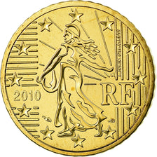 France, 50 Euro Cent, 2010, MS(65-70), Brass, KM:1412