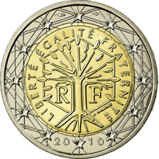 France, 2 Euro, 2010, MS(65-70), Bi-Metallic, KM:1414