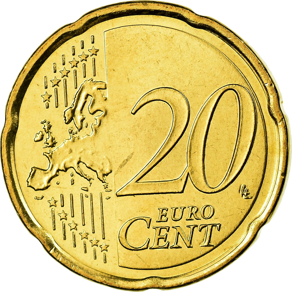 Cyprus, 20 Euro Cent, 2008, MS(65-70), Brass, KM:82