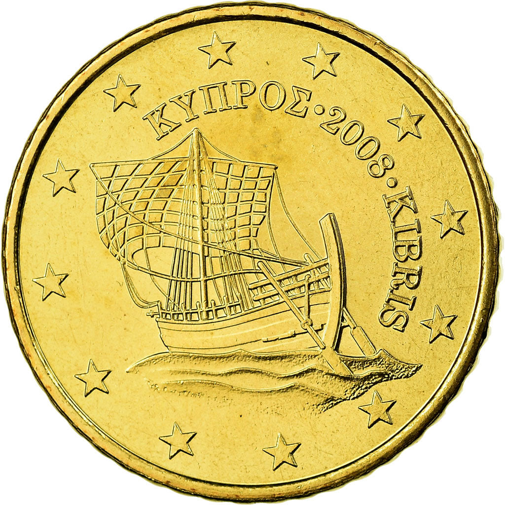Chipre, 50 Euro Cent, 2008, FDC, Latón, KM:83