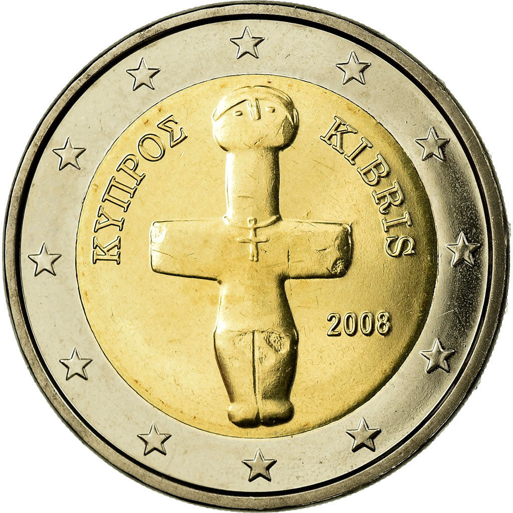 Cyprus, 2 Euro, 2008, MS(65-70), Bi-Metallic, KM:85