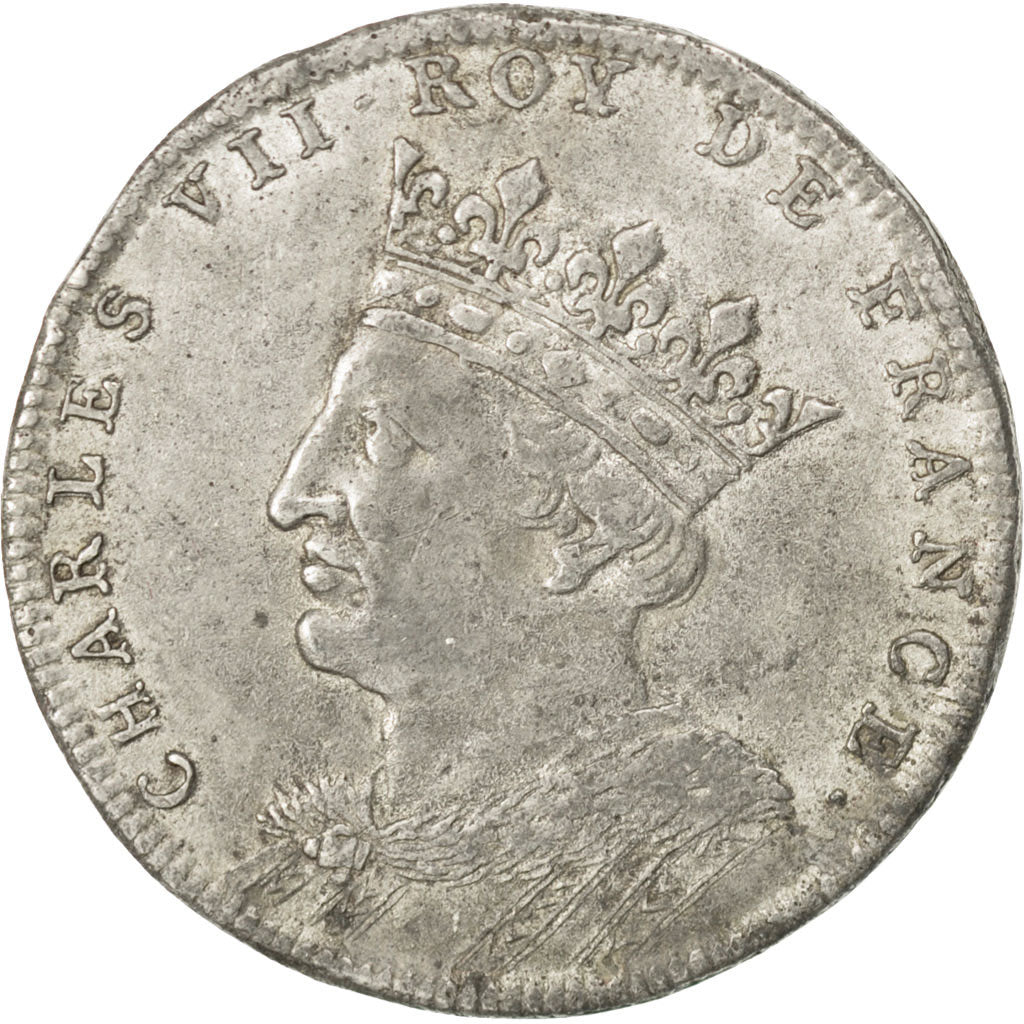 FRANCE, History, Charles VII, Medal, EF(40-45), Tin, 32, 11.80
