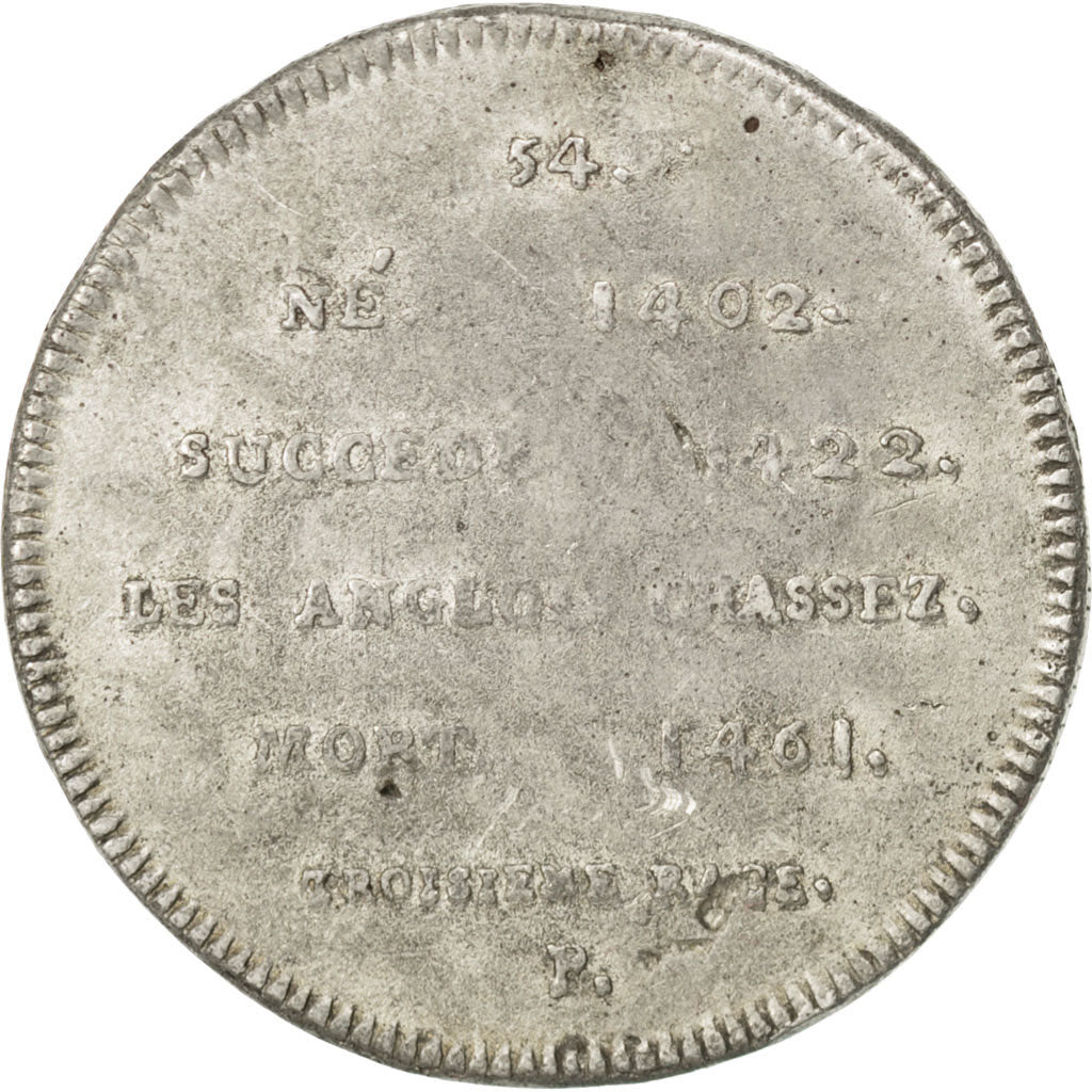 FRANCE, History, Charles VII, Medal, EF(40-45), Tin, 32, 11.80