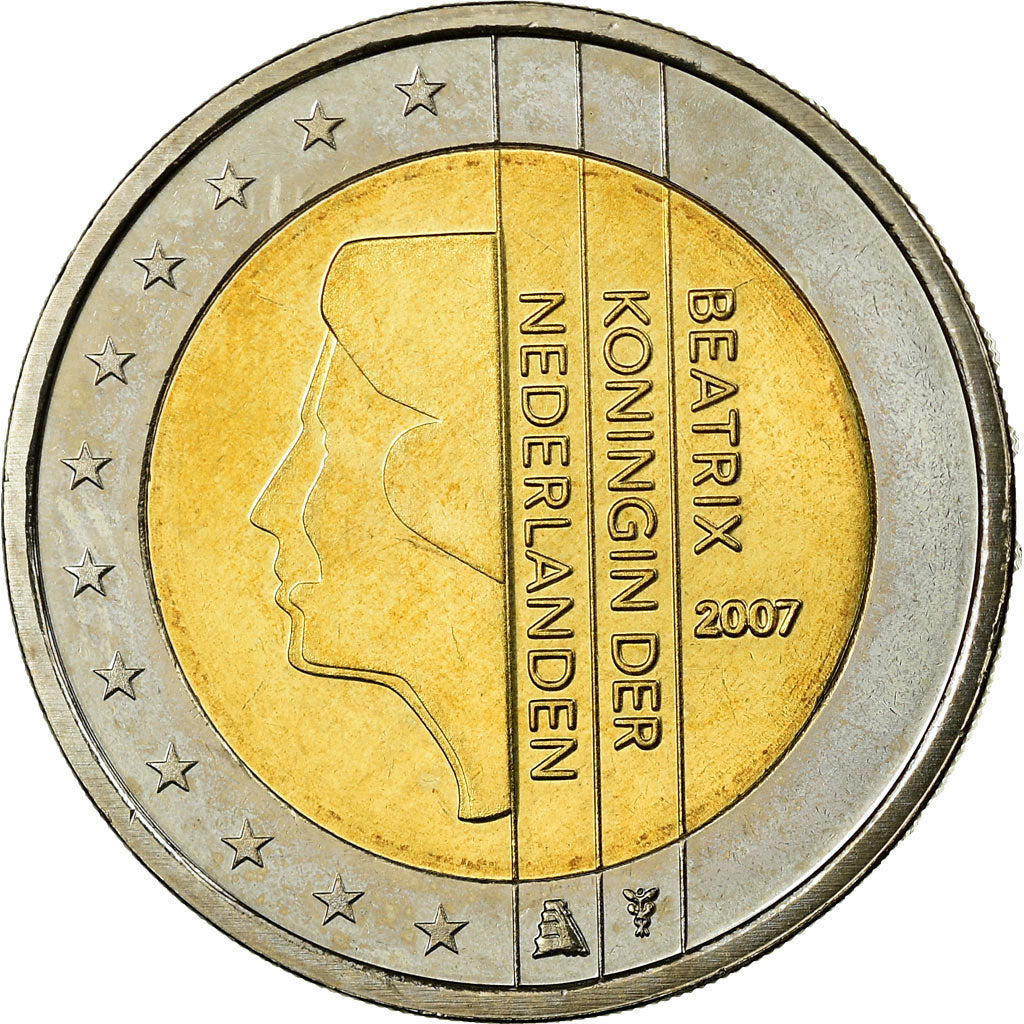 Netherlands, 2 Euro, 2007, MS(63), Bi-Metallic, KM:272