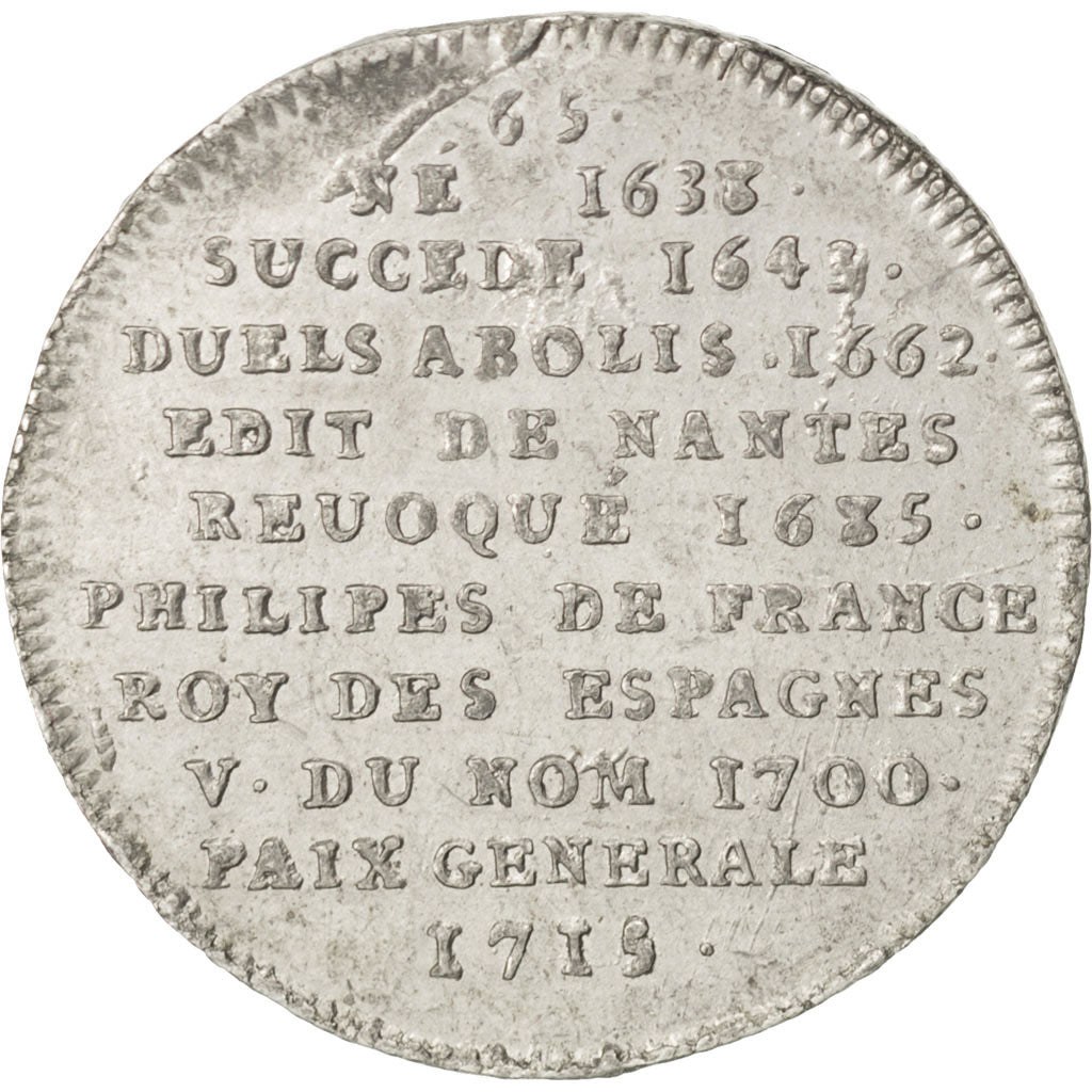 France, Medal, Louis XIV, History, AU(50-53), Tin