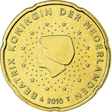 Holandia, 20 Euro Cent, 2010, Utrecht, MS(65-70), Mosiądz, KM:269