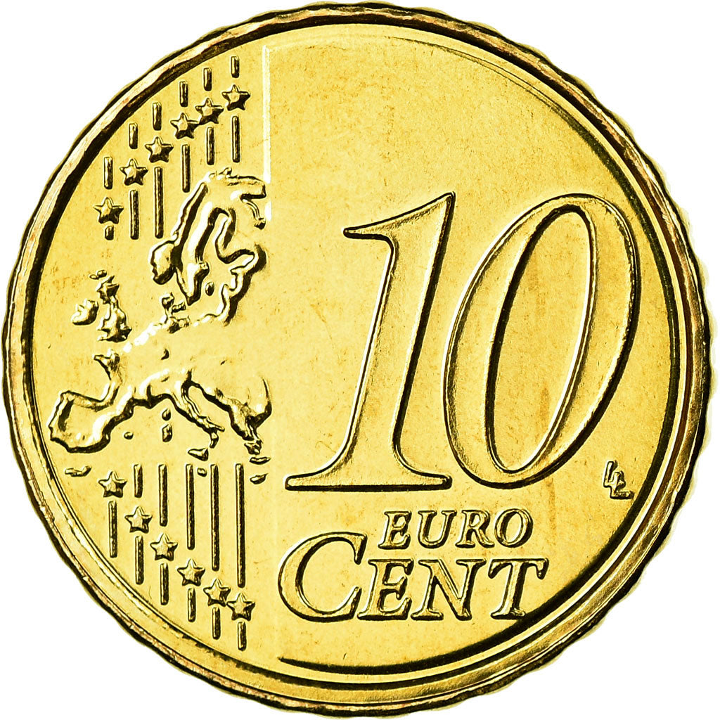 Netherlands, 10 Euro Cent, 2009, MS(65-70), Brass, KM:268