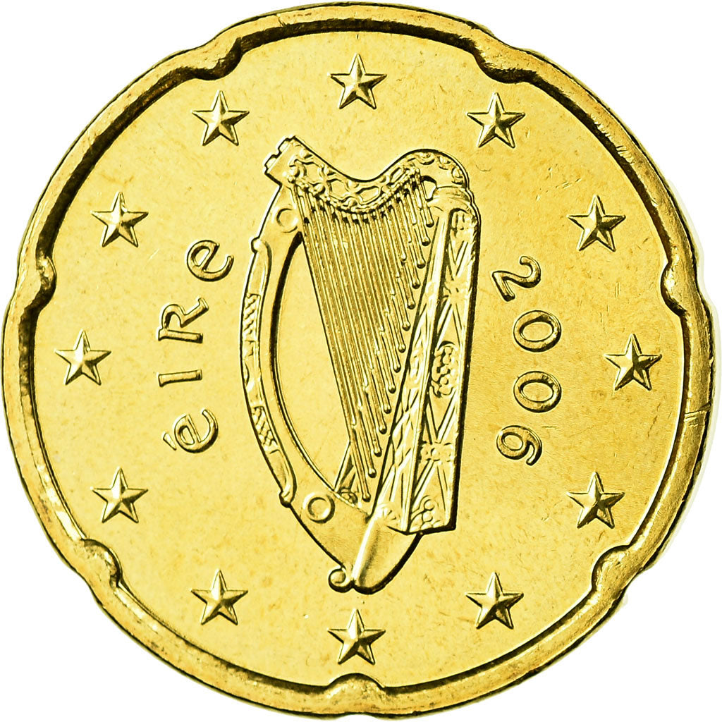 REPÚBLICA DE IRLANDA, 20 Euro Cent, 2006, FDC, Latón, KM:36