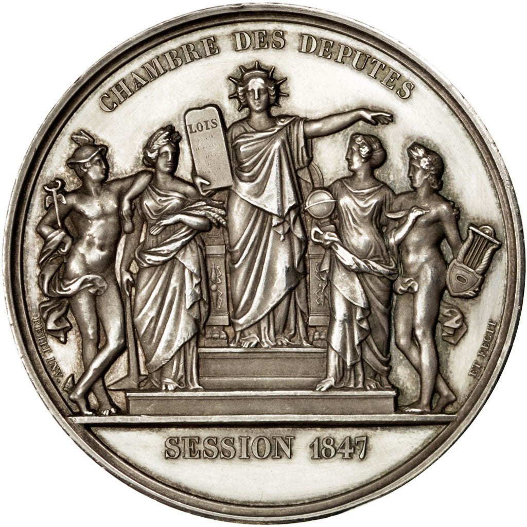 France, Medal, Louis Philippe I, Politics, Society, War, 1847, Petit, AU(55-58)