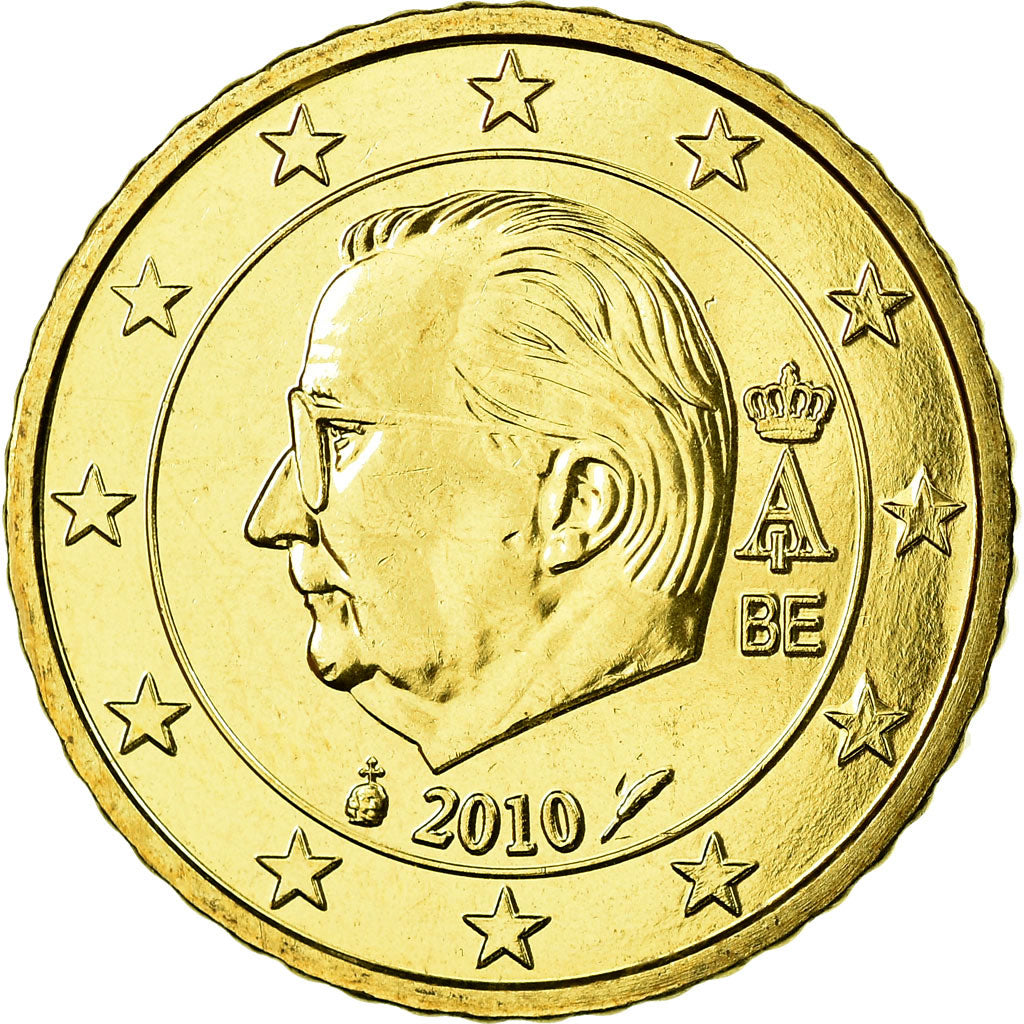 Belgium, 50 Euro Cent, 2010, MS(65-70), Brass, KM:279