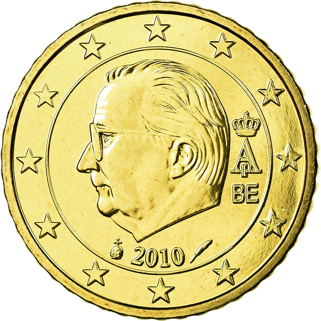 Belgium, 50 Euro Cent, 2010, MS(65-70), Brass, KM:279