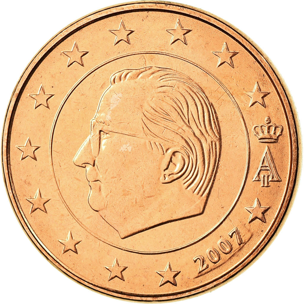 Belgium, 5 Euro Cent, 2007, MS(65-70), Copper Plated Steel, KM:226