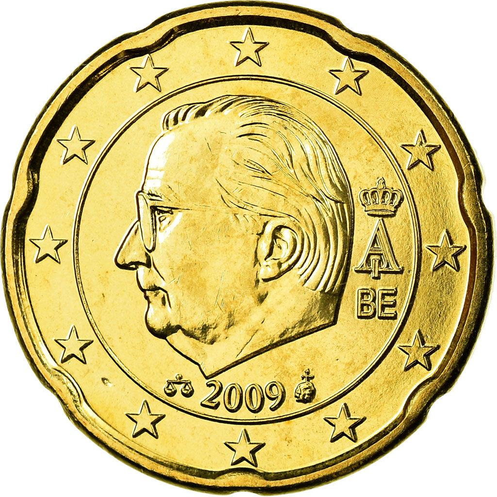 Belgio, 20 Euro Cent, 2009, FDC, Ottone, KM:278
