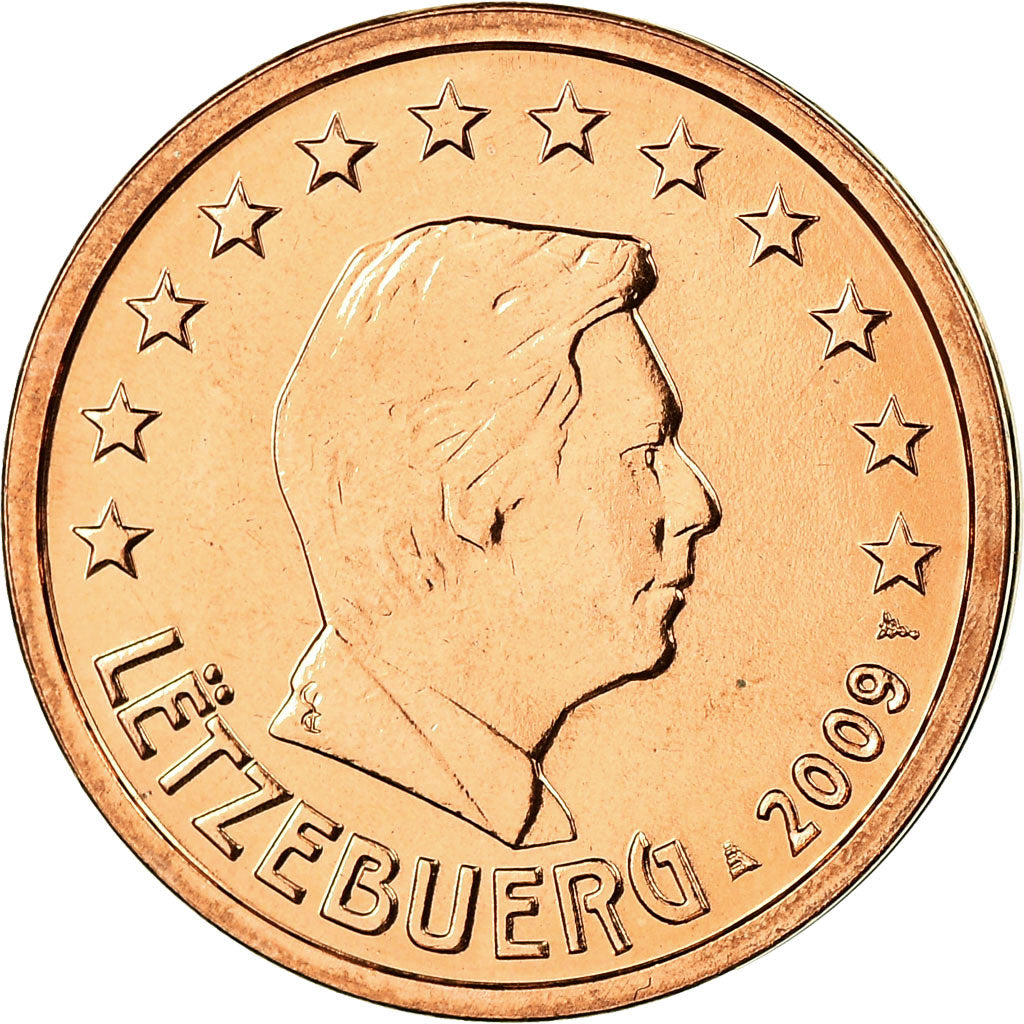 Luxemburg, 2 Euro Cent, 2009, STGL, Copper Plated Steel, KM:76