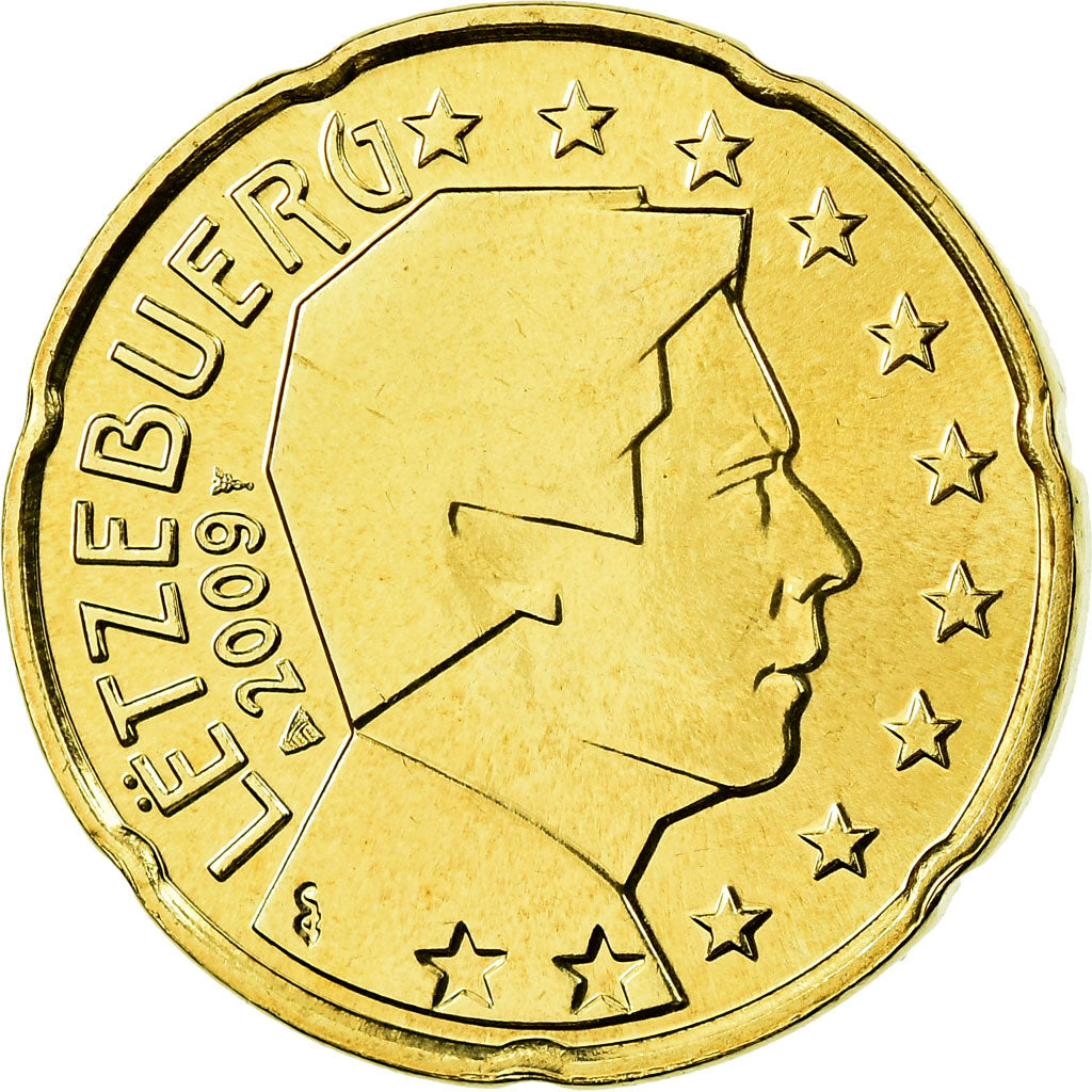 Luxemburg, 20 Euro Cent, 2009, STGL, Messing, KM:90