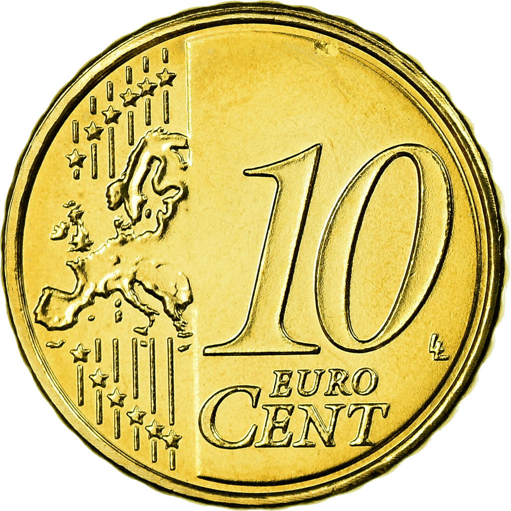 Luksemburg, 10 Euro Cent, 2010, Utrecht, MS(63), Mosiądz, KM:89