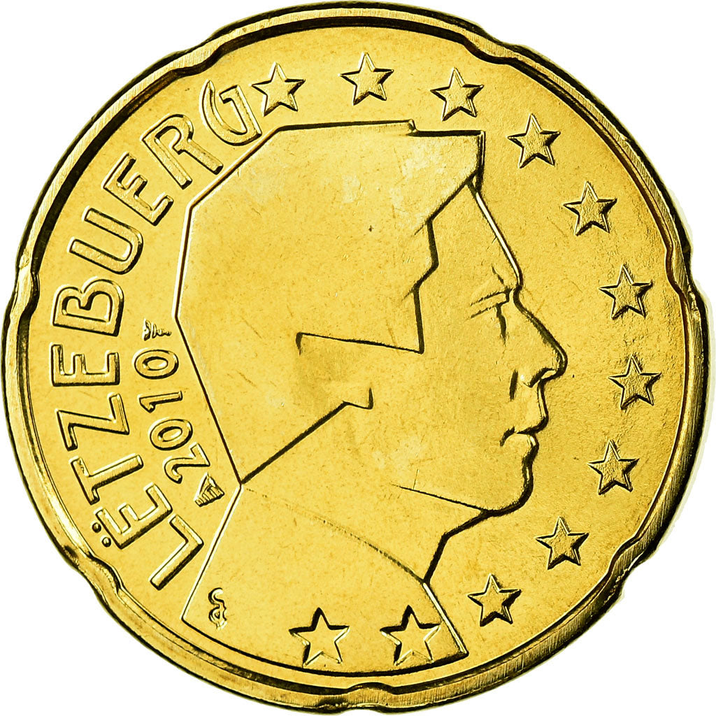 Luxemburgo, 20 Euro Cent, 2010, FDC, Latón, KM:90