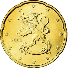 Finlande, 20 Euro Cent, 2009, SPL, Laiton, KM:127