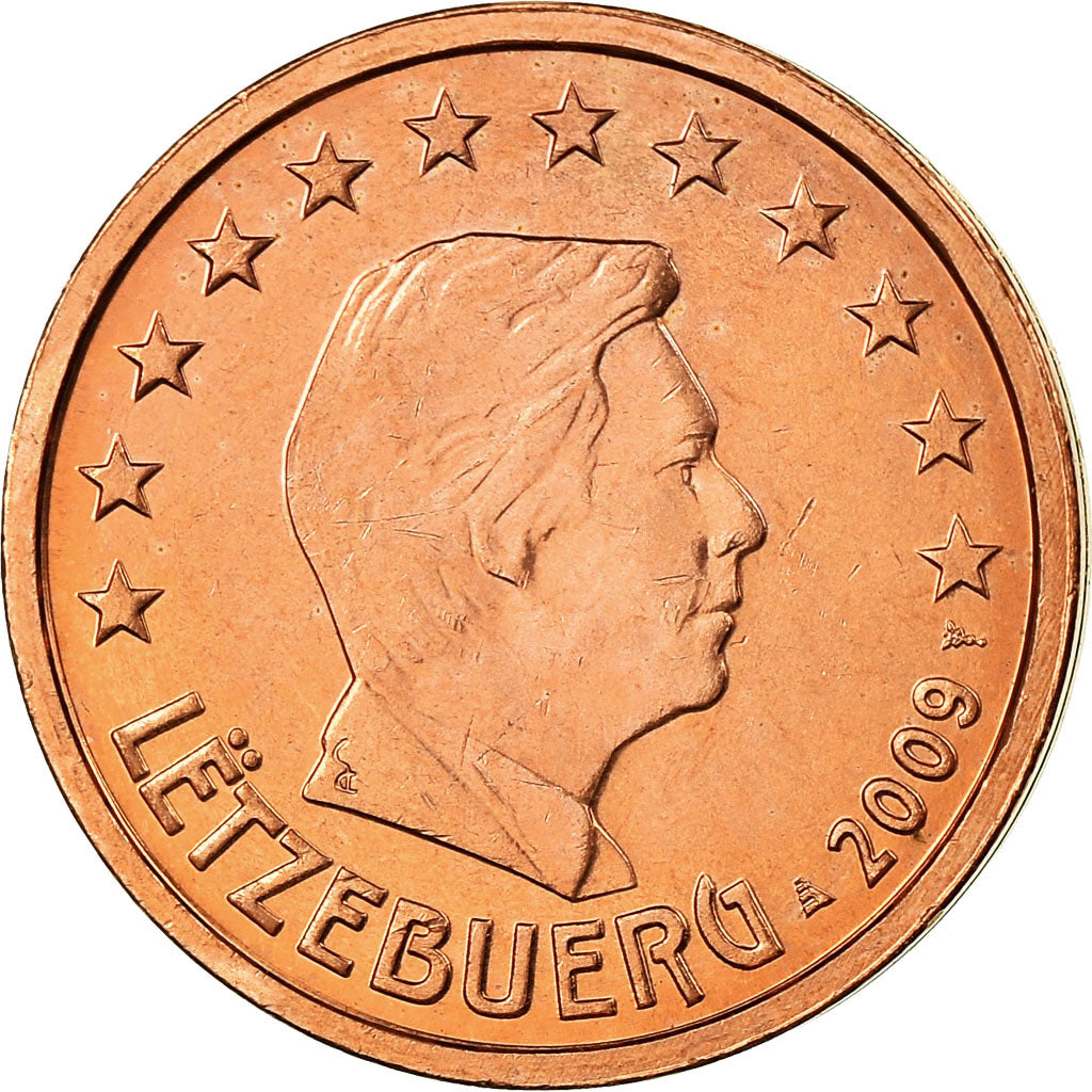 Luxemburg, 2 Euro Cent, 2009, SS, Copper Plated Steel, KM:76