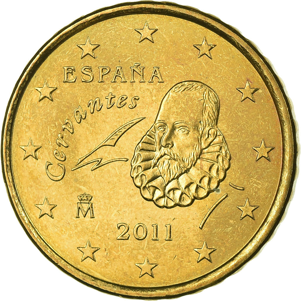 Spagna, 10 Euro Cent, 2011, SPL-, Ottone, KM:1147