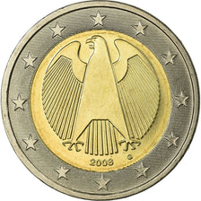 GERMANY - FEDERAL REPUBLIC, 2 Euro, 2008, MS(63), Bi-Metallic, KM:258