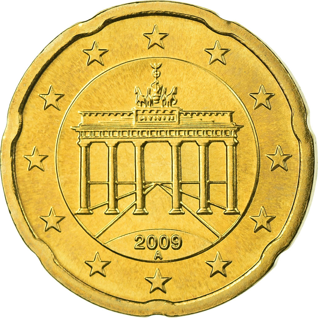 République fédérale allemande, 20 Euro Cent, 2009, SPL, Laiton, KM:255