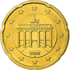 République fédérale allemande, 20 Euro Cent, 2009, SPL, Laiton, KM:255