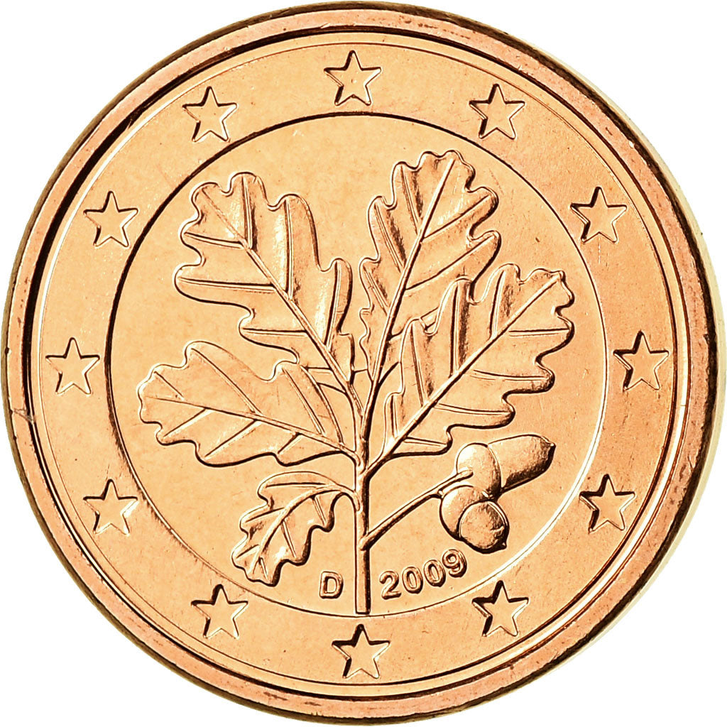 République fédérale allemande, Euro Cent, 2009, FDC, Copper Plated Steel