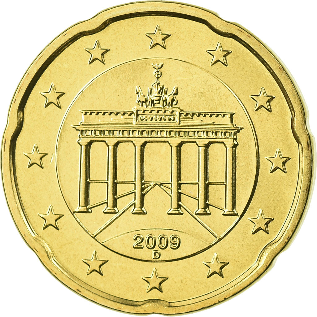 République fédérale allemande, 20 Euro Cent, 2009, FDC, Laiton, KM:255
