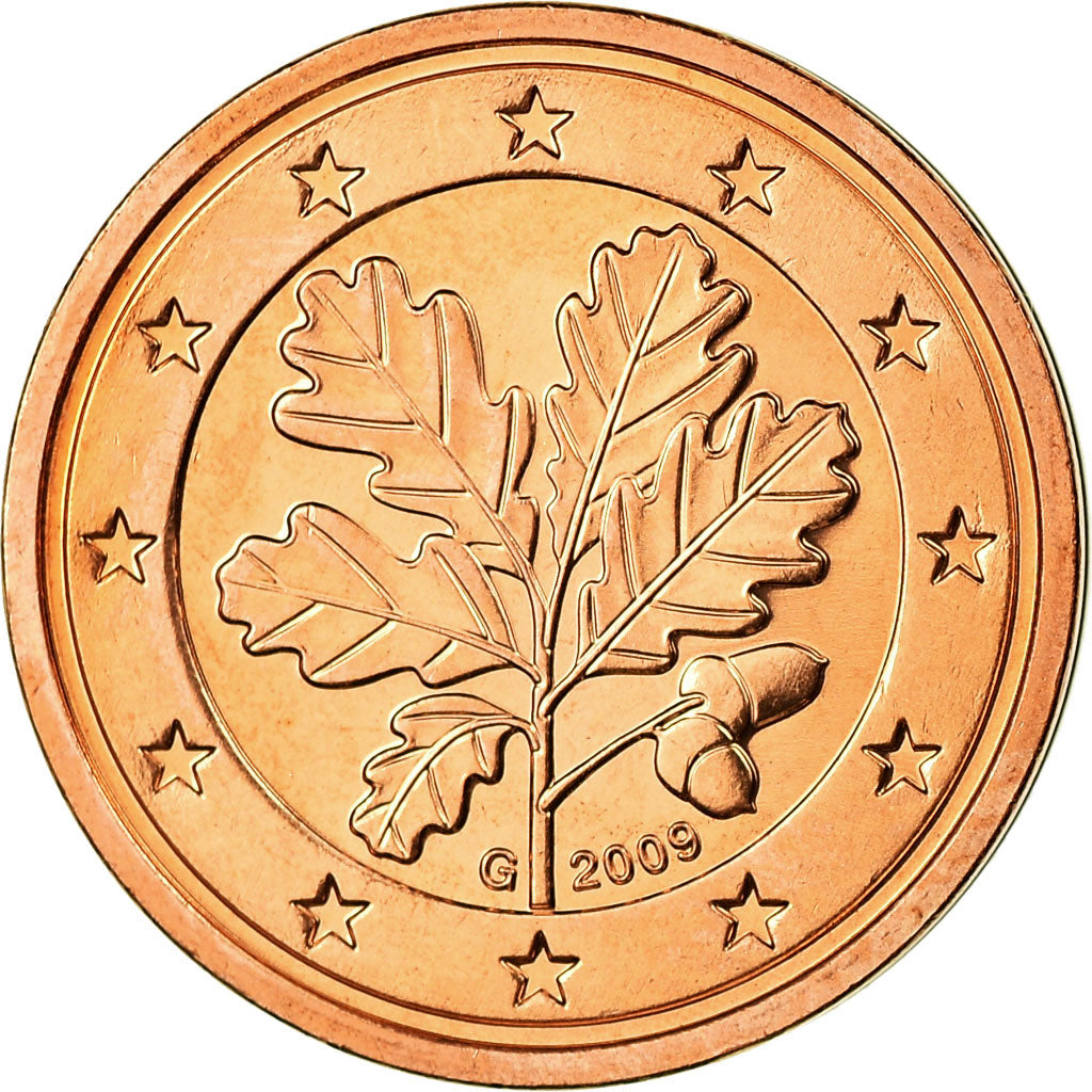 GERMANY - FEDERAL REPUBLIC, 2 Euro Cent, 2009, MS(65-70), Copper Plated Steel