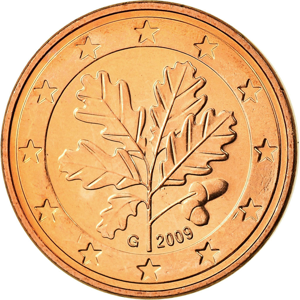 ALEMANIA - REPÚBLICA FEDERAL, 5 Euro Cent, 2009, FDC, Cobre chapado en acero