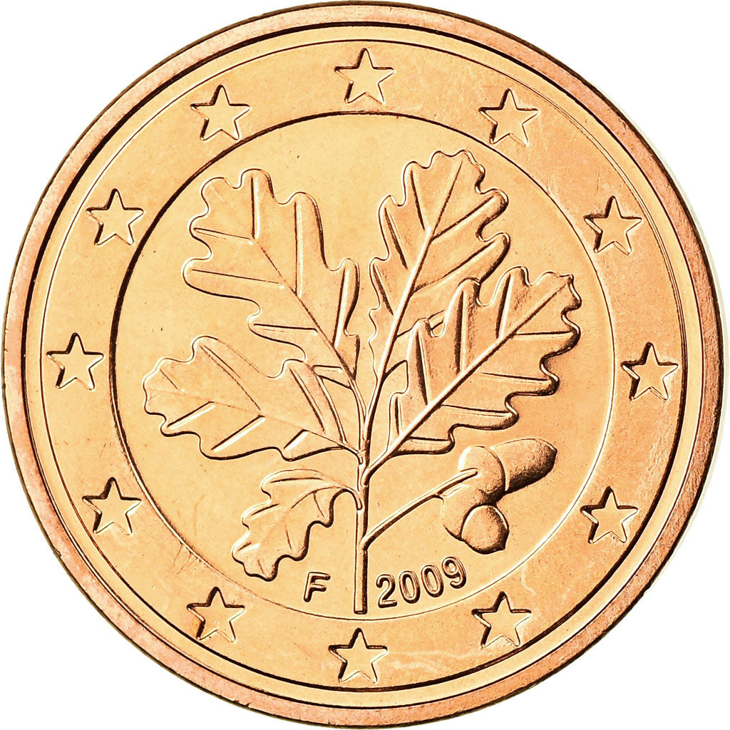 GERMANIA - REPUBBLICA FEDERALE, 5 Euro Cent, 2009, SPL, Acciaio placcato rame