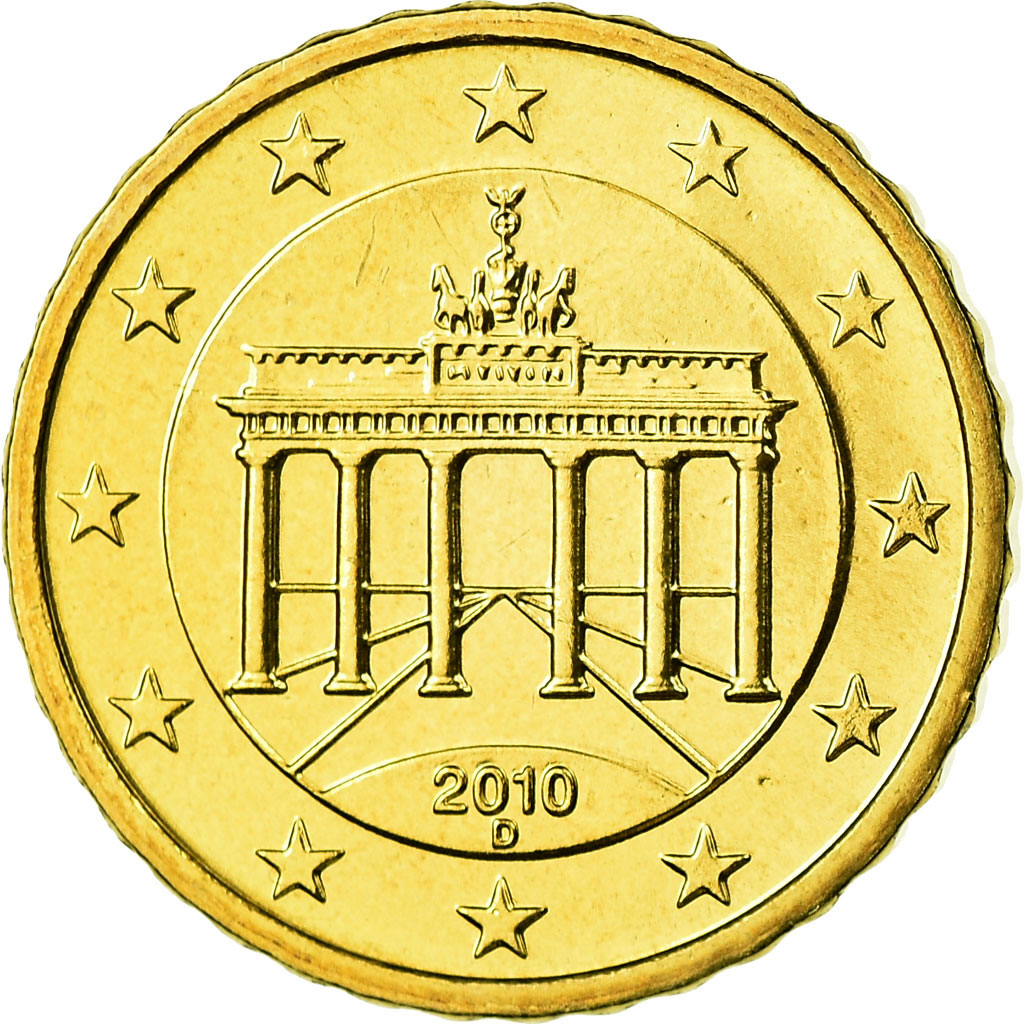 GERMANIA - REPUBBLICA FEDERALE, 10 Euro Cent, 2010, SPL, Ottone, KM:254