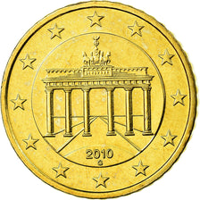 GERMANY - FEDERAL REPUBLIC, 50 Euro Cent, 2010, MS(63), Brass, KM:256