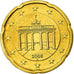 GERMANIA - REPUBBLICA FEDERALE, 20 Euro Cent, 2008, SPL, Ottone, KM:255